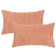 thumbnail image 2 of Funda de cojín decorativa REGALWOVEN de corduroy suave, con rayas bohemias, color naranja claro, 12" x 20", 2 of 6
