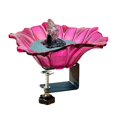 thumbnail image 1 of Bain d'Oiseaux Monté en Verre Bol Spa avec Pince en Acier Robuste Réglable pour Décoration de Jardin Extérieur Patio Cour Rouge, 1 of 5