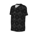 thumbnail image 2 of Haiem Hip Hop Hipster Baseball Jersey Button Down Shirts Sports Uniforms Men Women Jersey(Black Poker,XX-Large), 2 of 9