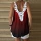 thumbnail image 5 of Blusa sin mangas con estampado de tinte anudado y tirantes informales a la moda de encaje para mujer Pompotops  qyievc2221, 5 of 7