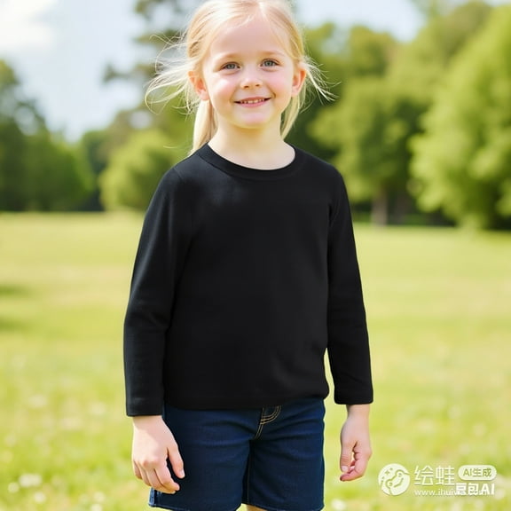 LIUYUNNN Toddler Girls T Shirt Black Pullover Long Sleeve T Shirts Kids Fall Tops Crewneck Basic Tees Cottom Boy Shirt Girls Uniform Shirts2-3 Years Boys Girls Fall and Winter Outfits