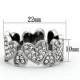 thumbnail image 2 of Women's Stainless Steel High polished Crystal Clear 5.40(g) Band Ring, 2 of 4