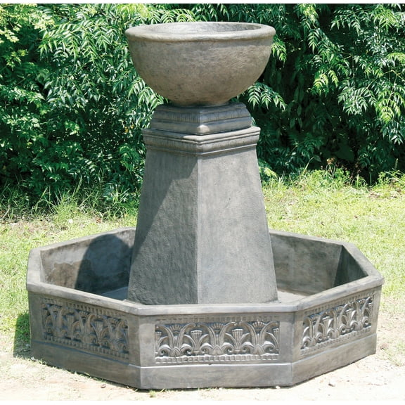 Solid Rock Stoneworks Concrete Vesuvius Fountain - 49" Tall - Pre Aged