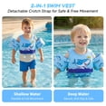 thumbnail image 2 of Koorium 3-in-1 Toddler Swim Vest Life Jacket for Kids,Pool Floaties Jacket 33-66lbs, Toddler Anti-Chafe Remove Arm Floats Swim Jacket with Water Wings for Boys Girls Child, 2 of 9