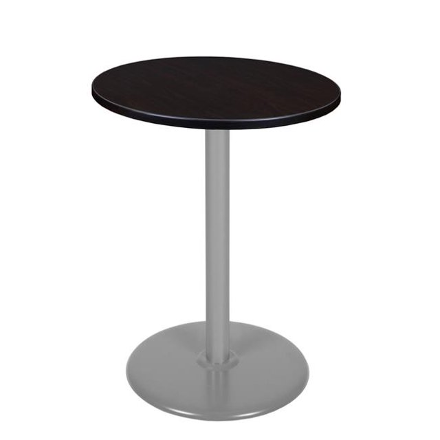 Regency TVCP30RNDMWGY 30 Po par l'Intermédiaire de Table de Base de Plateau Rond Haut de Café&44; Noyer de Moka & Gris