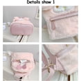 thumbnail image 4 of Linda mochila escolar de felpa para niña, mochila escolar de dibujos animados de animales Kawaii en 3D para niña, mochila escolar, suministros de conejo rosa JAMW Sencillez, 4 of 5