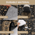 thumbnail image 4 of Hiasan Kitchen Mats Set of 2, 17"x30" + 17"x47", Non Slip Kitchen Rugs, Anti Fatigue, Grease Resistant Easy Clean, Vintage Black Medallion Pattern for Stove Front of Sink Laundry Room, 4 of 6