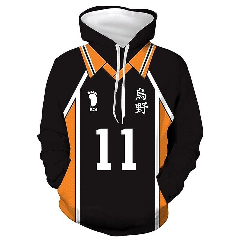Haikyuu Hoodie Karasuno Lycee Kei Tsukishima Cosplay Sweat Shirt Veste Walmart