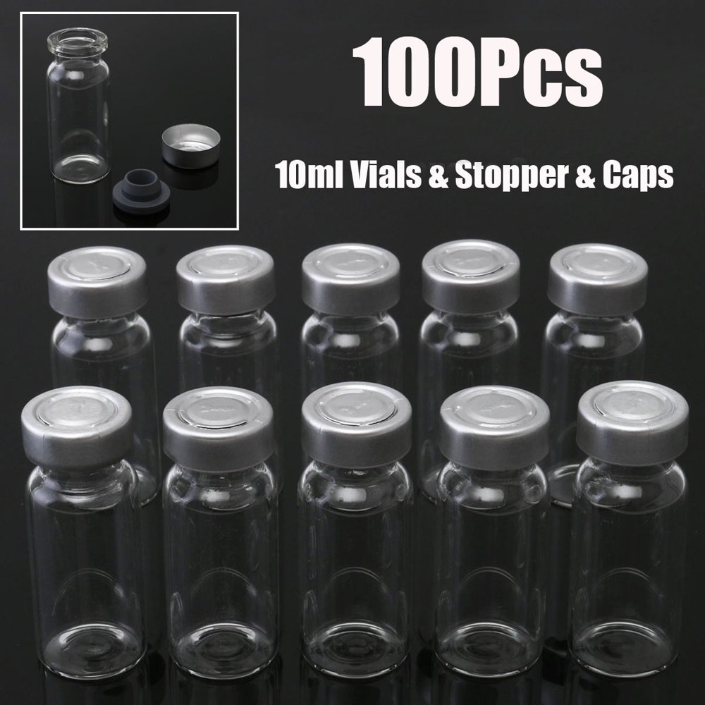 10/100 Set Of 10ml Business & Industrial Vials & Stopper & Caps For