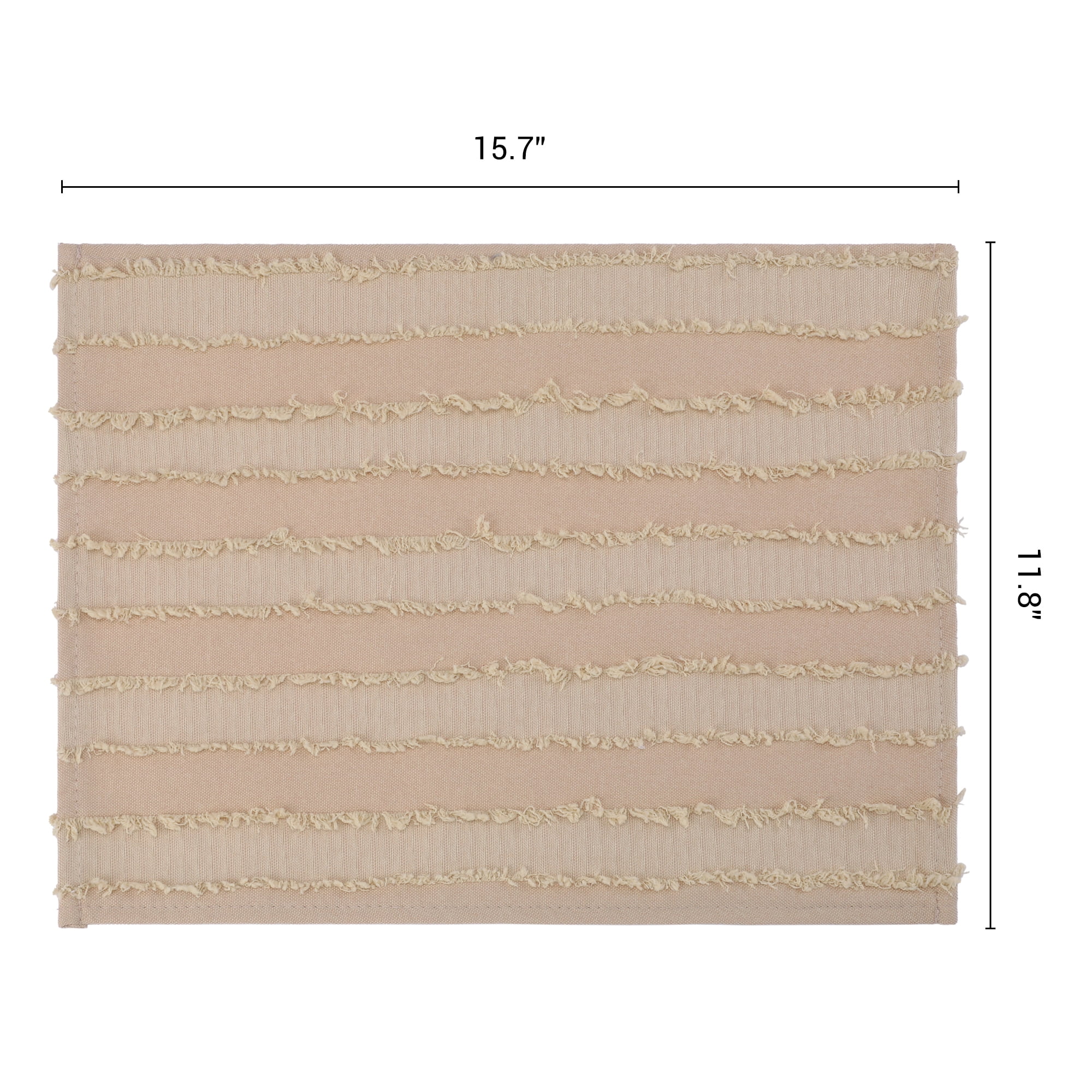 Unique Bargains Rustic Placemats Set of 4 Rectangular Cotton Blend Yellow 15.7x11.8inch