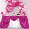 thumbnail image 2 of Rectangle Fuchsia Sequin Tablecloth Glitter Tablecloth Wedding Party Sequence Table Cloth for Christmas 60x102-Inch, 2 of 8