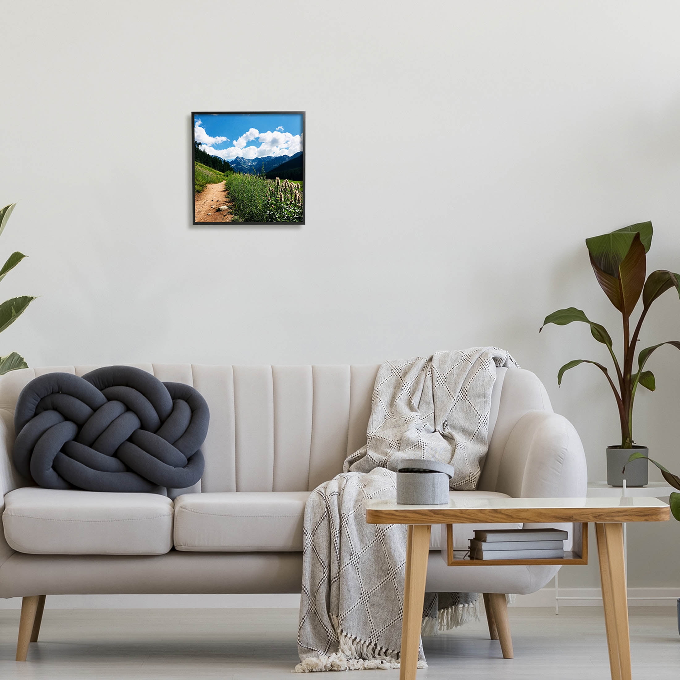 Stupell Industries Mountain Field Nature Path Photograph Black Framed Art Print Wall Art, Design by Anna Coppel