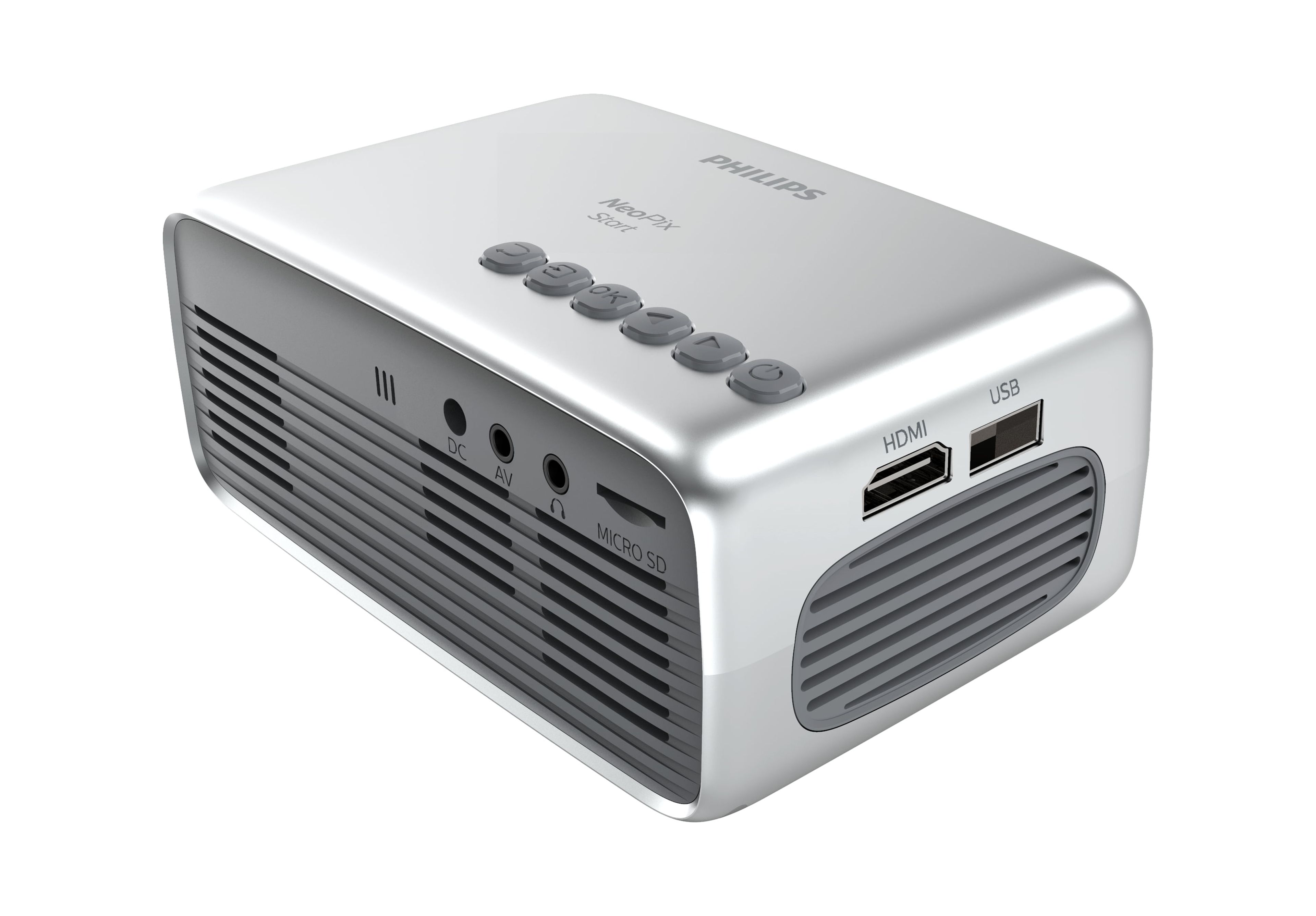 Philips NeoPix Start, Mini Projector, 60" Display, Built-in Media Player, HDMI, USB, micro SD, 3.5mm Audio Out Headphone Jack - image 3 of 3