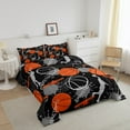 thumbnail image 3 of Erosebridal Basketball Comforter Sets King Size for Teens, Black Grey Down Comforter, Ball Sport Duvet Insert, Lightweight Room Decoration, 3pcs, 3 of 8