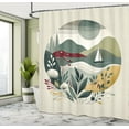 thumbnail image 4 of Ambesonne Nautical Shower Curtain, Modern Boho Botanical Sea, 69"Wx75"L, Sage Green, 4 of 4
