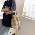 thumbnail image 1 of Bolsa Bolsos de hombro con cordón de ratán tejido a mano para mujer de paja (Beige) JShteea Para Estrenar, 1 of 9