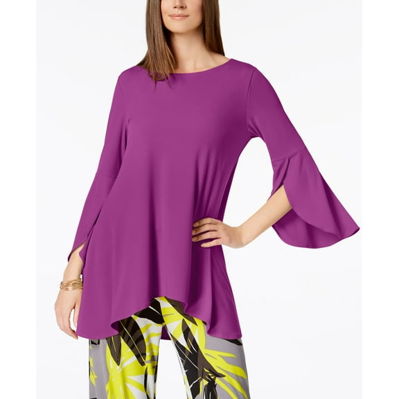 Alfani Tulip Sleeve Top Modern Berry L