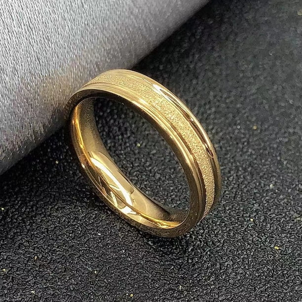 Anillo Esmerilado De Oro Rosa Chapado En Titanio De 18 Quilates | Simple Versátil Pequeño Liso Para Dedo Índice Diseño De Nicho Estilo Fresco