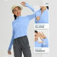thumbnail image 3 of Womens Cropped Slim Fit Workout Jacket Casual Lightweight Athletic Full Zip Up Tops with Thumb Holes 2025, 3 of 8