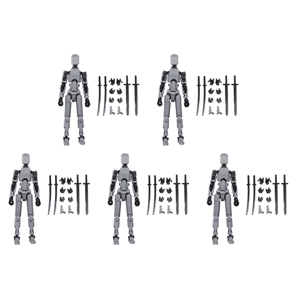 1 Juego Figuras Acción Maniquí 3D Robot Con Múltiples Articulaciones 13 (gris)