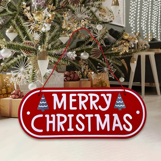 Letrero colgante de puerta de madera perfecl decoraciones navideñas Estilo A
