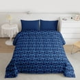 thumbnail image 2 of Feelyou Damask Flower Women Twin Comforter Sets, Blue Boho Gothic Bat Bedding Set, 2-Piece, 2 of 8