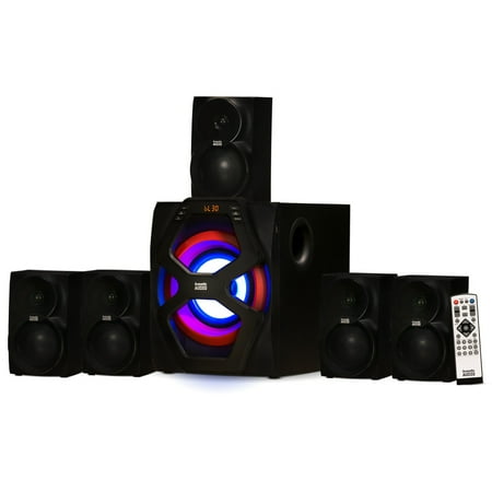 Acoustic Audio AA6101 Home Theater 5.1 Powered Bluetooth Speaker System with FM Tuner