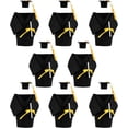 thumbnail image 1 of LUOZZY 16PCS Graduation Cap Gown Wine Bottle Covers Sets Mini Graduation Wine Coat Bottle Covers Graduation Hat Wine Bottle Topper with Yellow Tassels, 1 of 7