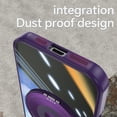 thumbnail image 2 of Compatible with iPhone 16 Plus Case, [Military Grade Drop Tested][Camera Lens Protection][Built in Kickstand] Translucent Tempered Glass Slim Back Soft Edge Magnetic Cover,Darkpurple, 2 of 8