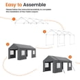thumbnail image 6 of VENTOPYR Carport 10x20FT Heavy Duty Carport,Portable Car Garage with Side-Opening Door,Roll-up Windows,Grey, 6 of 7