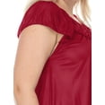 thumbnail image 6 of Ezi Satin Nightgowns for Women - Soft & Breathable Knee-Length Night Gowns - Adult Womens Nightgown M - Plus Size,5X,Red, 6 of 9