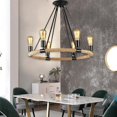 thumbnail image 5 of Miumaeov Hemp Rope Chandelier Retro Kitchen Island Pendant Light Fixture Farmhouse Hanging Light for Living Room Bar Bedroom (6 Heads), 5 of 6