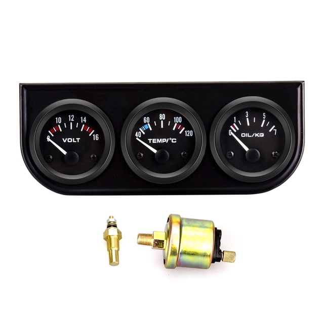 Kit de medidor triple Medidor de temperatura del agua con medidor de voltios 3 en 1 de 2 pulgadas (52 mm)
