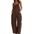 thumbnail image 3 of Pyhlmscde Corduroy Overalls for Women Barrel Wide Leg Bib Corduroy Pants Women Adjustable Romper Jumpsuit with Pockets, Coveralls for Women, Womens Coveralls, Women Rompers Summer, 3 of 6