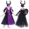 thumbnail image 2 of Maléfica disfraz de Halloween Cosplay niñas bautizo negro Glam fiesta graduación tutú vestido niños demonio reina bruja ropa Vestidos2-3Y Gao Jinjia LED, 2 of 2