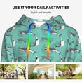 thumbnail image 4 of Fotbe Great White Shark Pattern Womens Long Sleeve Hoodie, Pullover Hooded Sweatshirt, Kangaroo Pocket Hoodie with Eye-catching Drawstrings-Small, 4 of 7
