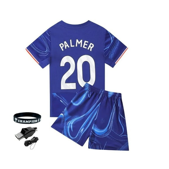 2024-2025 Kids Soccer Jersey FC Youths Football Uniforms For PALMER Fan Shirt Short Sleeves Boys Uniforms With Whistle