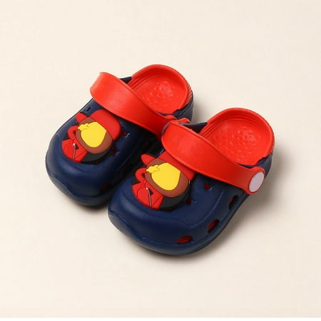 

Journey Summer Cute Garden Shoes Cartoon Closed-Toe Sandals Children Beach Slipper 0-4 Years Old(Black Bear 22)