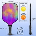 thumbnail image 4 of Pickleball Paddles Set Of 2, Fiberglass Surface, Fluid Smoke Aurora Art Style, 4 Balls & Bag, 4 of 5