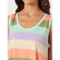 thumbnail image 4 of DARING DIVA Women's 2-Piece Rainbow Tank Tops with Shorts Stripe Pajama Set 3XL Brown, 4 of 6