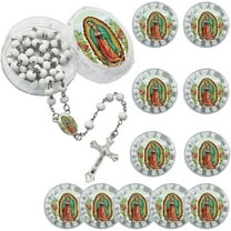 Gifts by RD Lady of Guadalupe White Scented, 19" Rosary Beads, with Gift Box, 12 Pieces