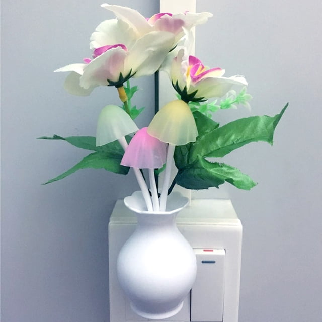 Florero brillante colorido, plug and play desde el anochecer hasta el amanecer, luz decorativa para el hogar, luz nocturna de ensueño