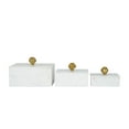 thumbnail image 6 of DecMode White Marble Decorative Box with Gold Finial, 3 Count, 6 of 8