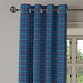 thumbnail image 2 of Ambesonne Checkered Grommet Curtain, Thin Lines in Blue, 50" x 96", Blue Navy Blue Red, 2 of 6