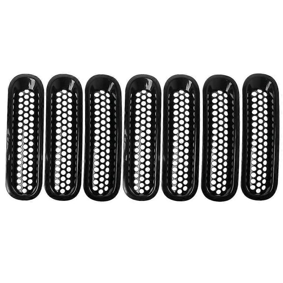 Matte Black Front Insert Mesh Grille Trim for Jeep Wrangler JK 2007-2017