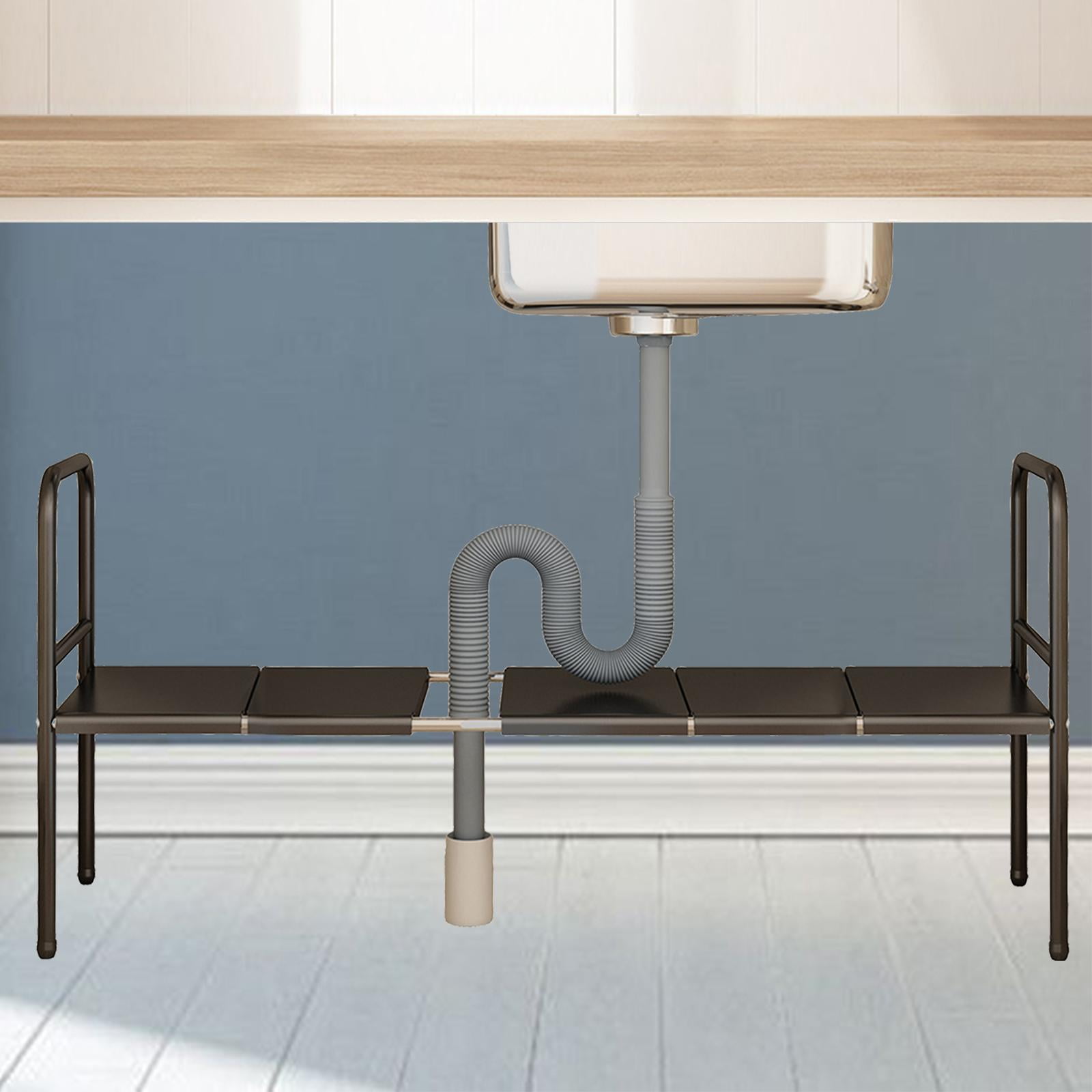 Fiocias Multi Use Under Sink Rack Cupboard Organizers Removable Shelves Expandable Under 5 Panels