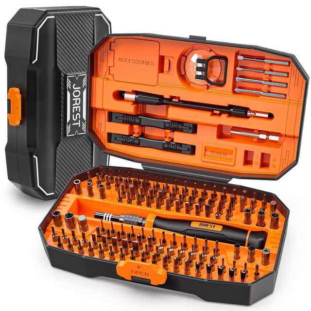 JOREST Ensemble d'Outils Tournevis de Précision 152 en 1 Cadeaux, Cadeaux de Bas de Noël pour Hommes Lui, Trousse d'Outils avec Embouts Torx Triwing, Réparation