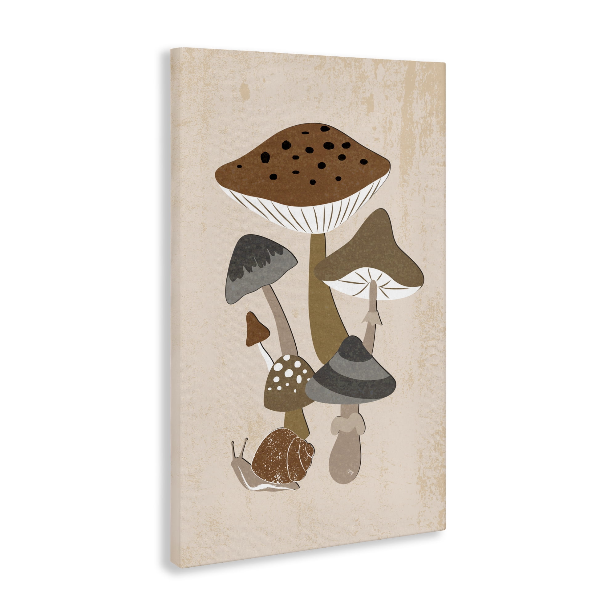 Stupell Industries Earthy Fungi Mushrooms & Snail Canvas Wall Art, design by Martina Pavlova