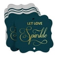 thumbnail image 3 of Inkdotpot Real Gold Foil Bracket Shape Paper Hang Tags Let Love Sparkle Wedding Favor Tags Pack Of 50, 3 of 7