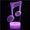 Musical Note, variant on 3D Optical Lamp Illusion Night Light Musical Note 3D Table Lamp Children Kids Birthday Gift Creative Light Gift Stereo Vision Colorful NightlightWhite Base: Colorful Touch